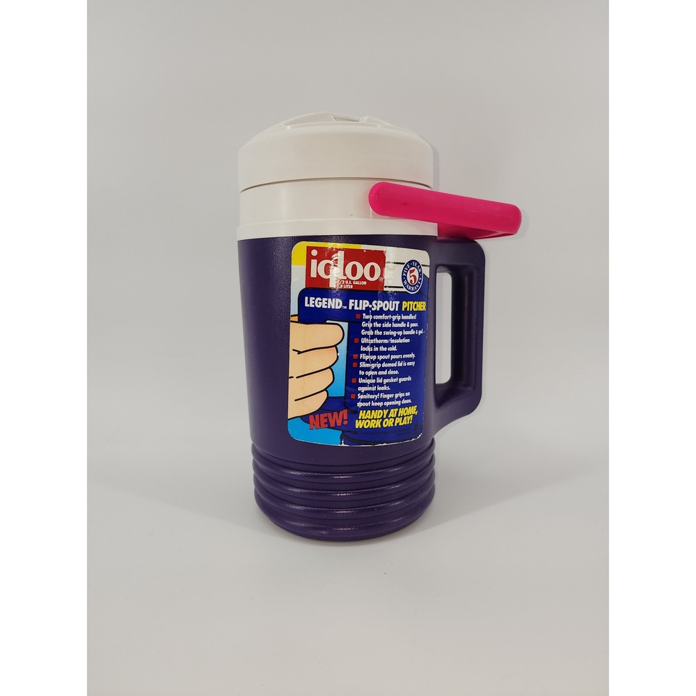 Igloo Vintage Legend‎ Flip Spout Pitcher 1/2 Gallon 1.9 Liter Purple Pink Handle